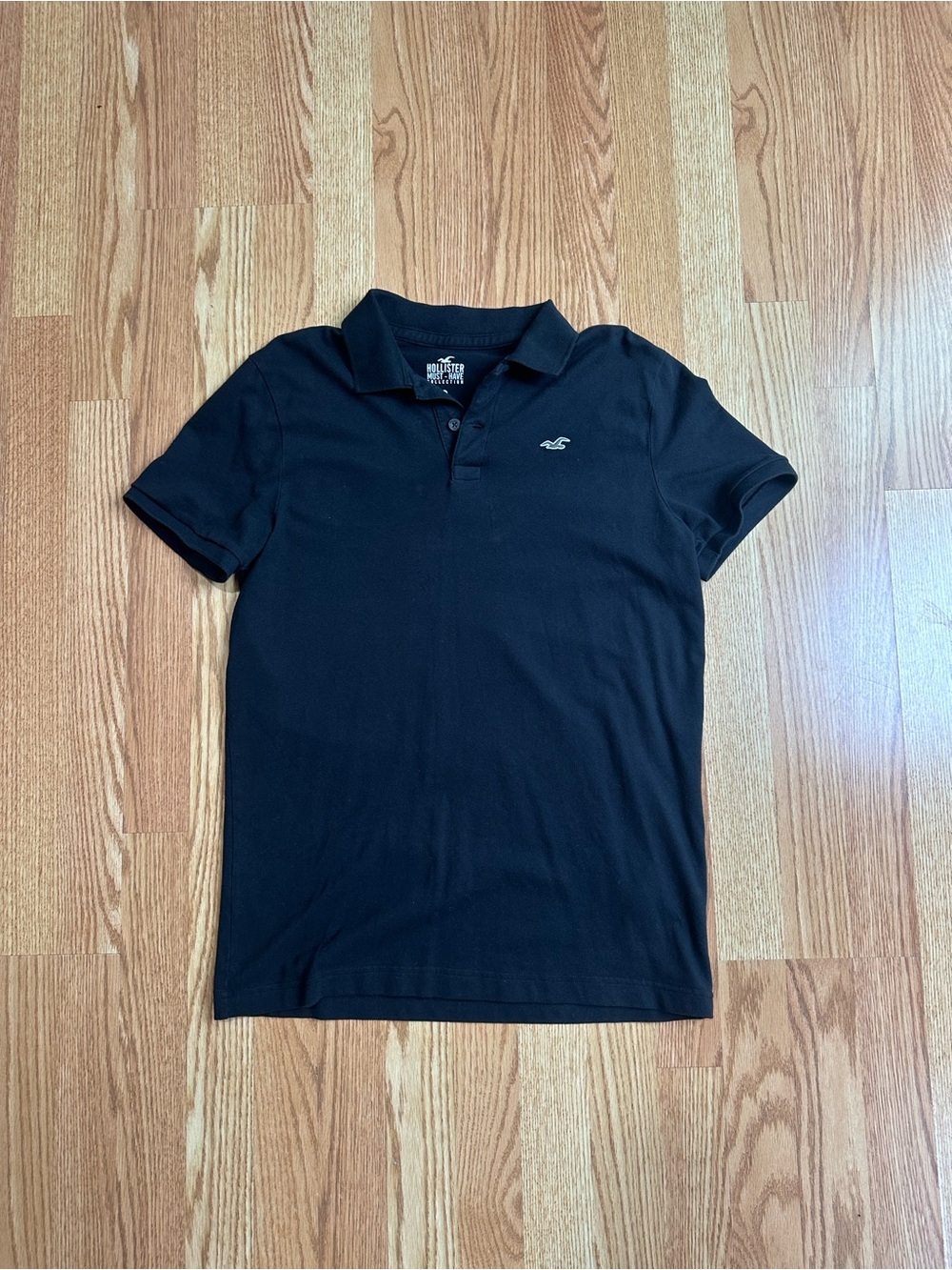 Hollister Men’s Black Classic Polo with Embroidered Logo